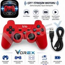 Vorex Trio TR-903 Ps3 Uyumlu Kablosuz Oyun Kolu Çift Titreşim Wireless Controller USB Şarjlı