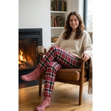 Kadın Lastikli Bel Pamuklu Pijama Altı Soft Örme Mevsimlik Ev Pantolonu