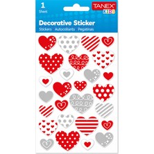 Tanex TNX-25003 Puffy Kalp Sticker Tekli