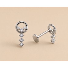 By Dilek Çetin Accessory By Dilek Çetin Acessorry Çelik Yuvarlak Y Model Kıkırdak Helix Tragus PIERCING(1ADET)
