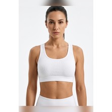 Mataş Kadın Geniş Askılı Pedli Fitilli Pamuklu Toparlayıcı Büstiyer Crop
