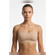 Mataş Kadın Ince Ip Askılı Pedli Fitilli Pamuklu Büstiyer Crop Bralette