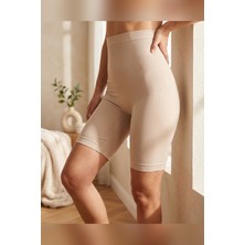 Mataş Kadın Yüksek Bel Mikrofiber Toparlayıcı Korse Tayt Şort Boy Şekillendirici Iç Giyim Karın Toparlayan