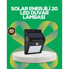 AyrStore Solar Enerjili 20 LED Hareket Sensörlü Duvar Lambası