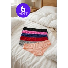 Mataş Kadın 6'lı Paket Pamuklu Bikini Külot Esnek Yumuşak Iz Yapmaz Iç Çamaşırı