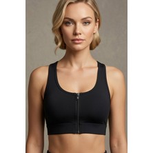 Mataş Kadın Ön Fermuarlı Pedli Toparlayıcı Destekli Sporcu Sütyeni Bralette