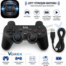 Vorex Trio TR-903 Ps3 Uyumlu Kablosuz Oyun Kolu Çift Titreşim Wireless Controller USB Şarjlı
