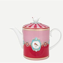 Empressco Kırmızı Pembe Porselen Demlik, 1300 Ml, Şık ve Zarif Tasarım