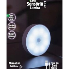 Bnl Ticaret 2 Adet Sensörlü Kabin LED Işık - USB Şarjlı, Gün Işığı Beyaz, Mıknatıslı Kolay Kurulum