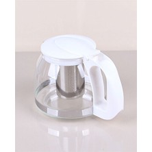 Empressco 1500 ml Çelik Süzgeçli Cam Demlik Beyaz, Şık ve Pratik Kullanım
