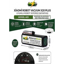 Bataryabank Xiaomi Robot Vacuum X20 Plus / X20 / X20+ / X20 Pro / X20 Max Uyumlu Robot Süpürge Bataryası 14.4-14.8V 5200MAH Li-Ion Yedek Pil