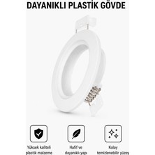 Şahnet Yuvarlak Spot Armatür Kasası – GU10 ve MR16 Ampul Uyumlu – Sıva Altı Plastik Boş Spot Kasa - 5,7 cm Delik Çapı ŞAHNET000ETA15377111