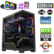 Xaser Clove X130 Ryzen 5 7500F 16GB Ddr5 Ram 1tb M.2 Nvme SSD 8gb RTX5060 Sıvı Soğutmalı Oyuncu Bilgisayarı