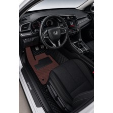 Honda Siyah 8d Deri Tam Kaplama Havuzlu Oto Paspas + Bordo Eva Çift Koruma Seti
