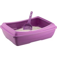 AyrStore Eğimli Açık Kedi Tuvalet Kum Kabı 12*37*50 cm Karışık Renklerde