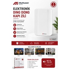 Mutlusan Elektronik Ding Dong Kapı Zili  Beyaz(PİLLİ)