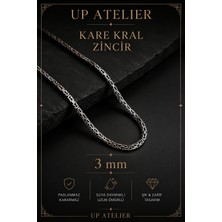 Up Atelier 925 Ayar Gümüş Kare Kral Zincir Kolye 3mm