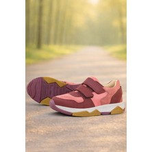 Rakerplus Hakiki Deri Bordo Pembe Kız Çocuk Sneakers Spor Ayakkabı