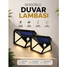 AyrStore Solar Sensörlü Duvar Lambası Bahçe Lambaso Parlak Beyaz Işık Suya Dayanıklı