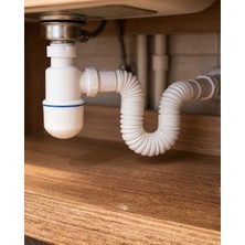 AyrStore Lavabo Gider Sifonu Esnek Hortumlu Koku Önleyici Tıkanma Engelleyici Gider Seti