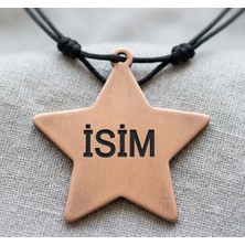 Yerlikaya Bakır Yıldız Isim Sembol Saf Bakır Kolye
