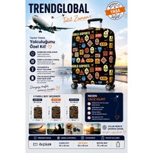 Trend Global Valiz Bavul Koruyucu Kılıfı Desenli airport