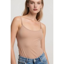 Kadın Pamuklu Slim Fit Askılı Atlet Yumuşak Soft Örme Basic Iç Giyim Vücuda Oturan
