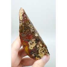 Healcrystal Göz Bantlı Karadeniz Agatı - Derin Tuğla Kırmızısı, Hardal Sarısı ve Koyu Kahverengi Orbiküler