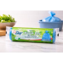 Bezos Star Plus Standart Büyük Boy Atık Torbası 65X80 cm 10 Adet Dayanıklı Sızdırmaz Atık Poşeti