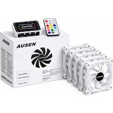 Ausen Kontrolcü Kumanda 5 Adet Beyaz Rgb Fan Set
