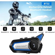 Tastech Motosiklet Kask Bluetooth Kulaklık Interkom Su Geçirmez Kablosuz Mikrofonlu Moto Intercomunicador