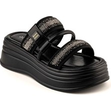 Bags Shoes Guja 25Y409-4 Kalın Taban Premium Taşlı Kadın Terlik