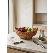 Kitchen Life Hasır Görünümlü Oval Dekoratif Çok Amaçlı Sepet Organizer
