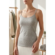 Kadın Pamuklu Slim Fit Askılı Atlet Yumuşak Soft Örme Basic Iç Giyim Vücuda Oturan