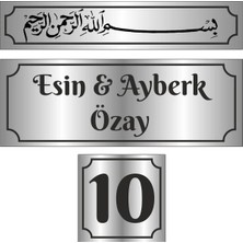Outdoor One Metal Kapı İsimliği Gümüş Düz Besmele 0017