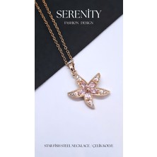 Serenity Pembe Zirkon Taşlı Deniz Yıldızı KOLYE02