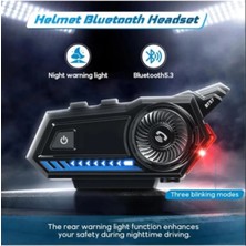 Tastech BT57 Motorsiklet Kask Kulaklık Bluetooth 5.3 Motosiklet Kulaklığı Edr Ikaz Işık Modlu Intercom Kask Kulaklık BT57 Interkom Helmet Bluetooth Headset