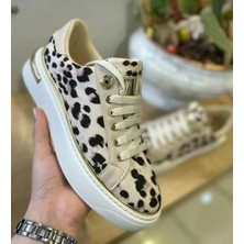 Bags Shoes Kuum London K732513 Leopar Desenli Sneaker Spor Ayakkabı