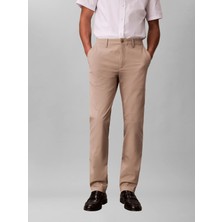 Calvin Klein Erkek Bej Calvin Klein Slım Comfort Cotton, Rak, 30, 30 Bej Erkek Pantolon