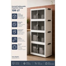 Kitchen Life 4'lü Portatif Istiflenebilir Organizer Dolap- Banyo Mutfak Dolapları Saklama Kutu
