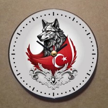 Bsb Göktürk Temalı Magnet Saat Buzdolabı Süsü Duvar Saati 10,5cm MS9037