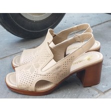 Bags Shoes Venüs 25322552Y Kadın Hakiki Deri Yazlık Topuklu Ayakkabı