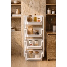 Kitchen Life 4 Katlı Oyuncak Toplama Rafı Banyo Düzenleyici Mutfak Rafı Sepet Sebzelik