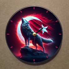 Bsb Türk Göktürk Temalı Magnet Saat Buzdolabı Süsü Duvar Saati 10,5cm MS9025
