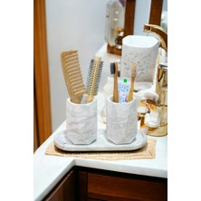 Empressco Pratik ve Şık Banyo Seti, Diş Fırçalık, Diş Macunluk, Makyaj Organizeri