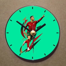 Bsb Ronaldo Temalı Magnet Saat Buzdolabı Süsü Duvar Saati 10,5cm MS9039