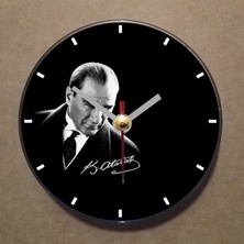 Bsb Atatürk Temalı Magnet Saat Buzdolabı Süsü Duvar Saati 10,5cm MS9046