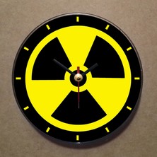 Bsb Radyasyon Temalı Magnet Saat Buzdolabı Süsü Duvar Saati 10,5cm MS9032
