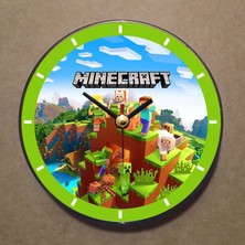 Bsb Minecraft Temalı Magnet Saat Buzdolabı Süsü Duvar Saati 10,5cm MS9021