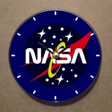 Bsb Nasa Temalı Magnet Saat Buzdolabı Süsü Duvar Saati 10,5cm MS9036